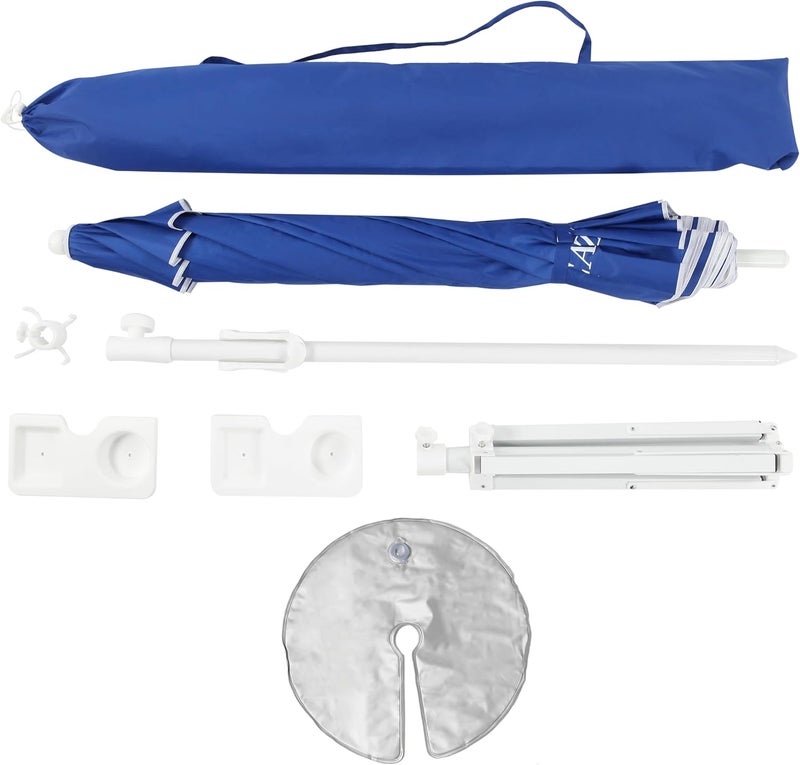 Seazul 6.5ft Sun Shade Umbrella, Portable Umbrella with Stand for Sports, Water Weight Bag, Adjustable and Lightweight, Sun Protection, Royal Blue - Image 5